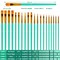 20 Pieces Paint Brushes for Acrylic Painting, Oil Watercolor Acrylic Paint Brush, Artist Paintbrushes for Body Face Rock Canvas, Kids Adult Drawing Arts Crafts Supplies, Green